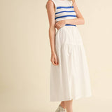 &MERCI - MIXED MEDIA STRIPED MIDI DRESS MDR3846