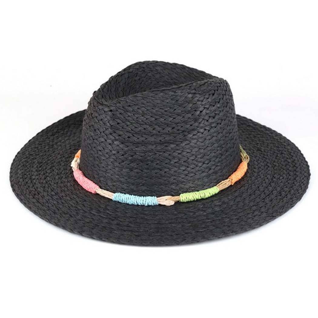 3AM BY H&D ACCESSORIES - MULTI COLOR STRAW BAND STRAW HAT.