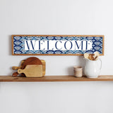 Rustic Marlin - Boho Blue Fan Welcome Barnwood Sign