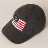 Fashion City - American Flag Chenille Patch Baseball Cap