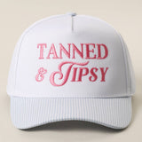 Fashion City - TANNED & TIPSY Embroidered Seersucker Brim Trucker Hat