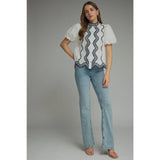 STYLE USA - Solid short puff sleeve top