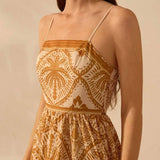 Rosa Clothing - Cascais Bohemia Tropical palm strappy sundress