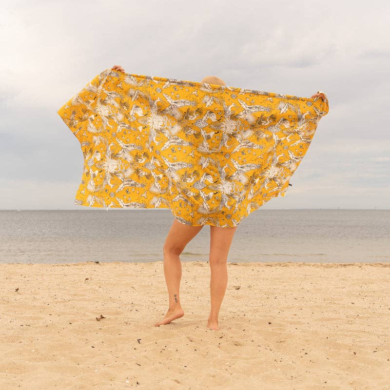 Boho-Eclectica - Women's Mustard Florals - 100% Cotton Sarong