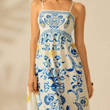 Rosa Clothing - Cascais Bohemia Tropical palm strappy sundress