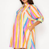 Meet me in Santorini - Sirena Stripe Short Dress