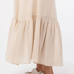Lovestitch - Striped Scoop Neck Ruffle Hem Maxi Dress