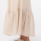 Lovestitch - Striped Scoop Neck Ruffle Hem Maxi Dress