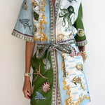 PRINTED SHORT SLEEVE SHIRT DRESS