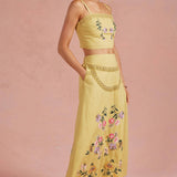 Strut & Bolt - Embroidered Floral Lace Detail Top Skirt Set
