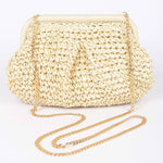 3AM BY H&D ACCESSORIES - Faux Straw Chain Clutch