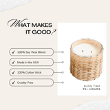 Hillhouse Naturals/Field+Fleur - Blue Seaside 2 Wick Handwoven Candle 12oz. Ctn.6