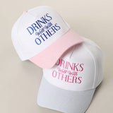Fashion City - DRINK Well With OTHERS Embroidered Seersucker Brim Hat