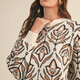 &MERCI - FLORAL PATTERN KNIT SWEATER MSW11095