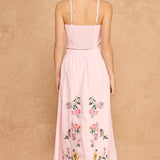 Strut & Bolt - Embroidered Floral Lace Detail Top Skirt Set