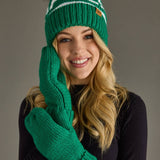 Panache Apparel Co. - Green Cuffed Knit Mittens