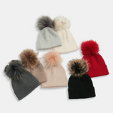 Basic Ribbed Knit PomPom Beanie