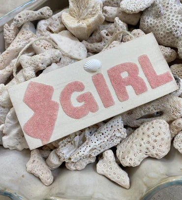 Jersey Girl mini hanging sign pink