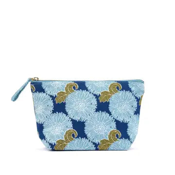 rockflowerpaper - NAVY MUM FLOWER pouch medium