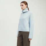 Funnel Neck Rib Knit Pullover