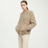 Alpaca Bomber Zip Cardigan