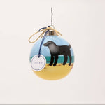 Black Dog on Beach Ornament