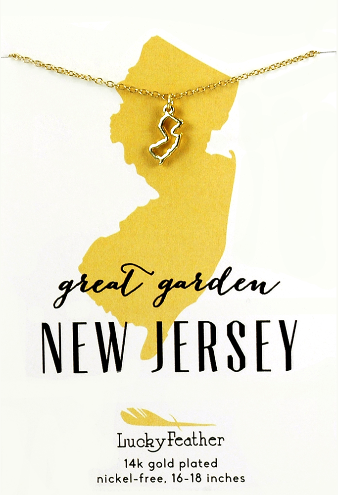 State Necklace - Gold - NEW JERSEY