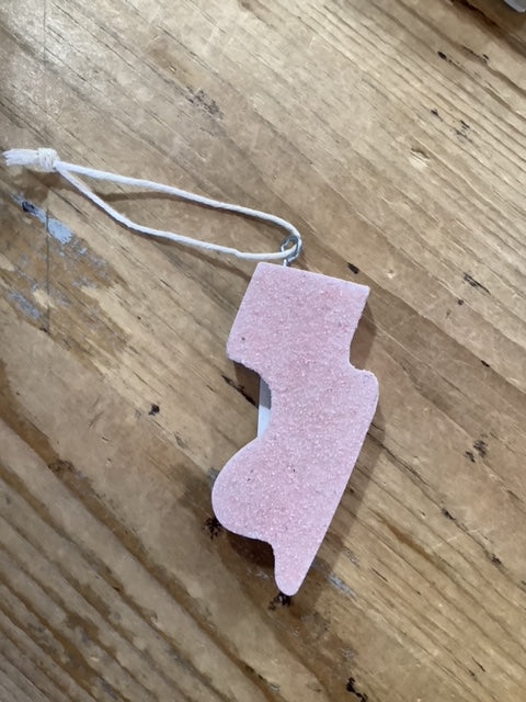 Cut out State of NJ in Pink Sea Glass
