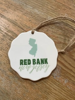 Ceramic Red Bank/New Jersey Ornament