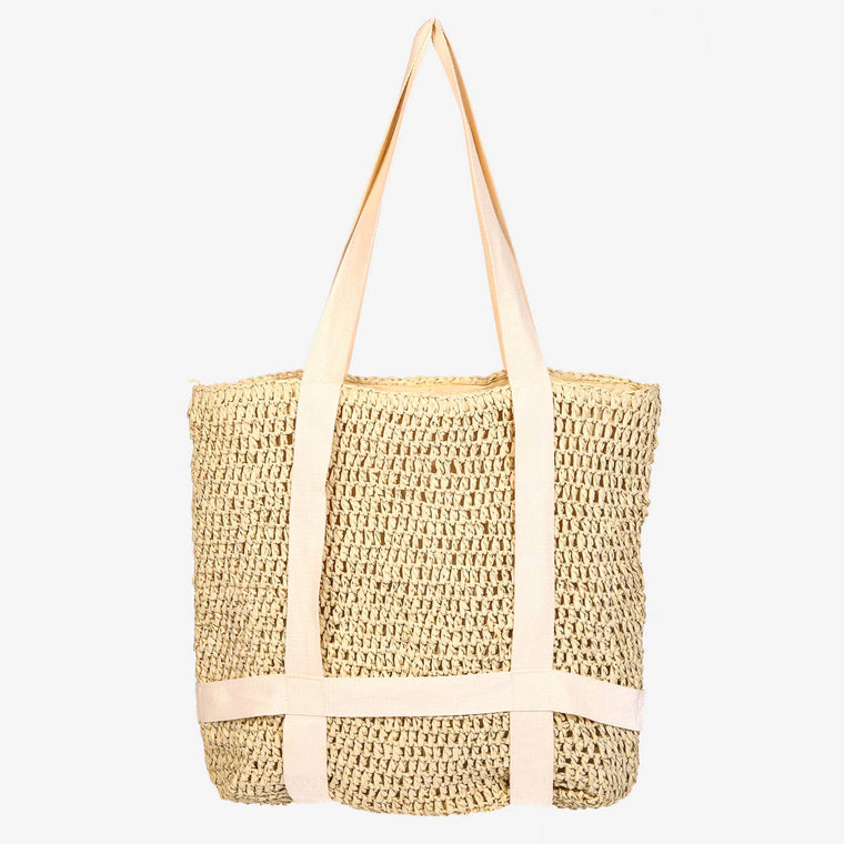Collections by Fame Accessories - Straw Braided Hat Holder Tote Bag
