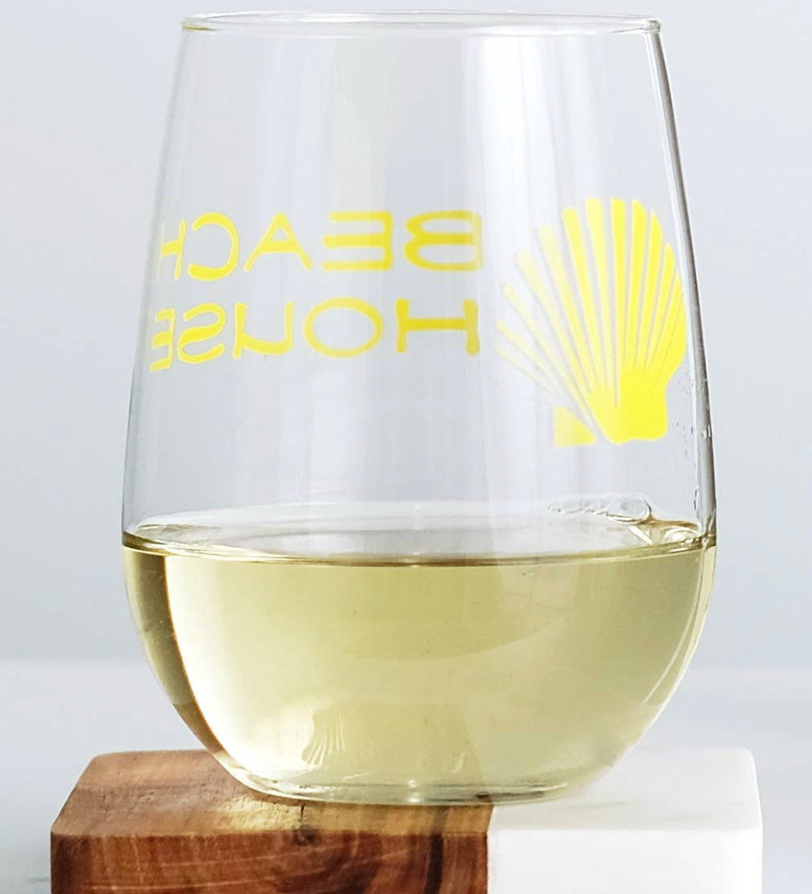 Stemless Beach House Wine Glass