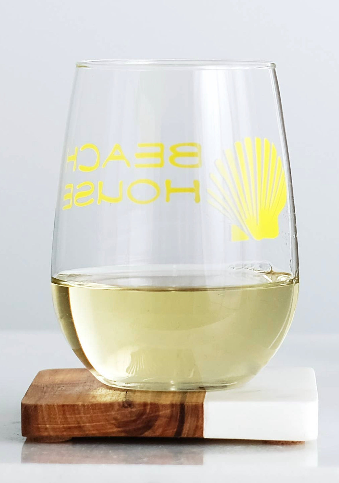 Stemless Beach House Wine Glass