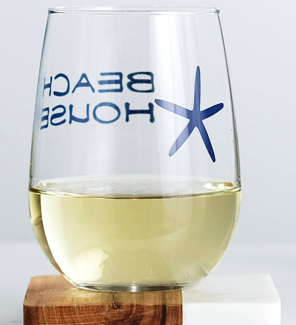 Stemless Beach House Wine Glass