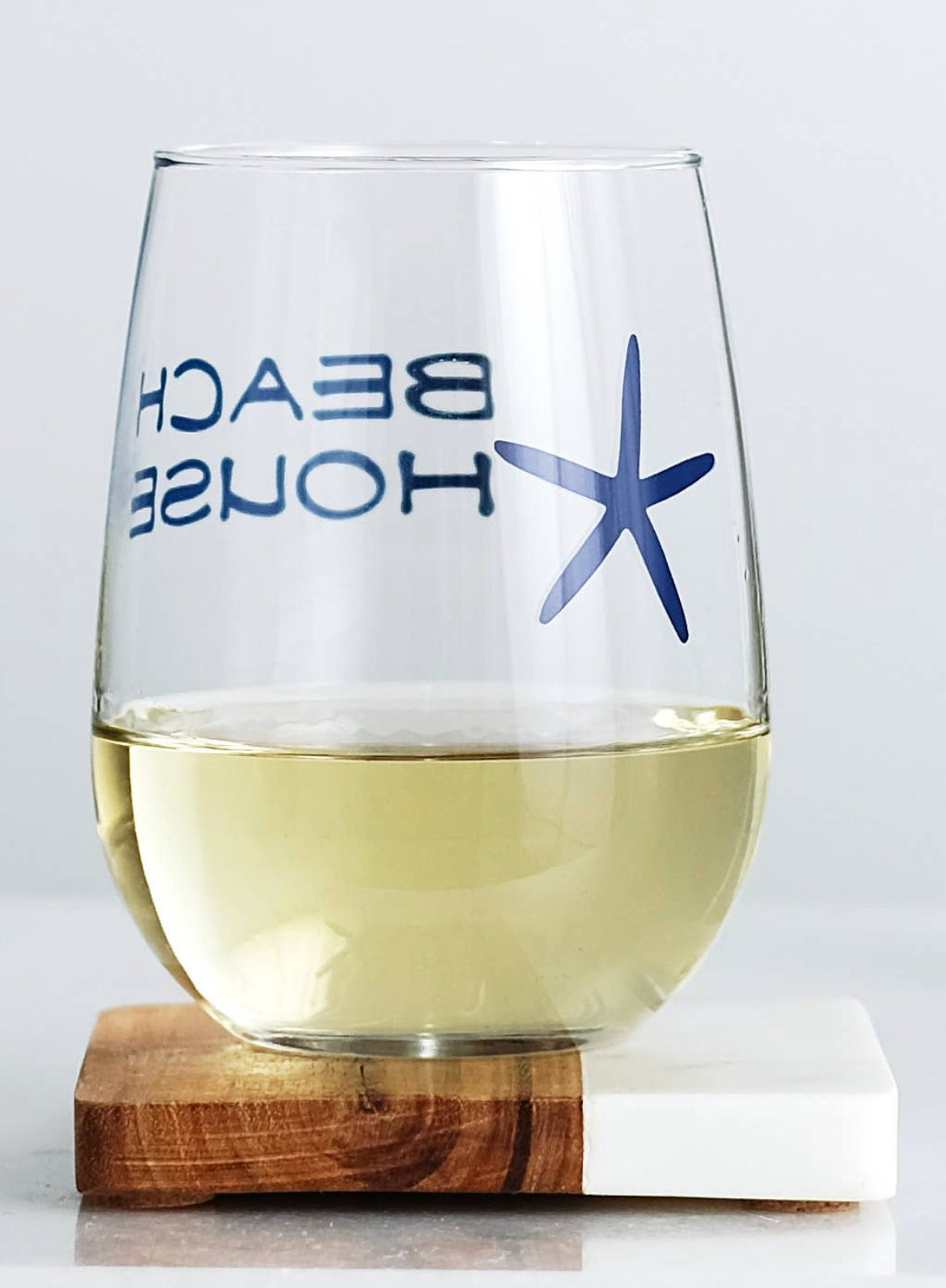 Stemless Beach House Wine Glass