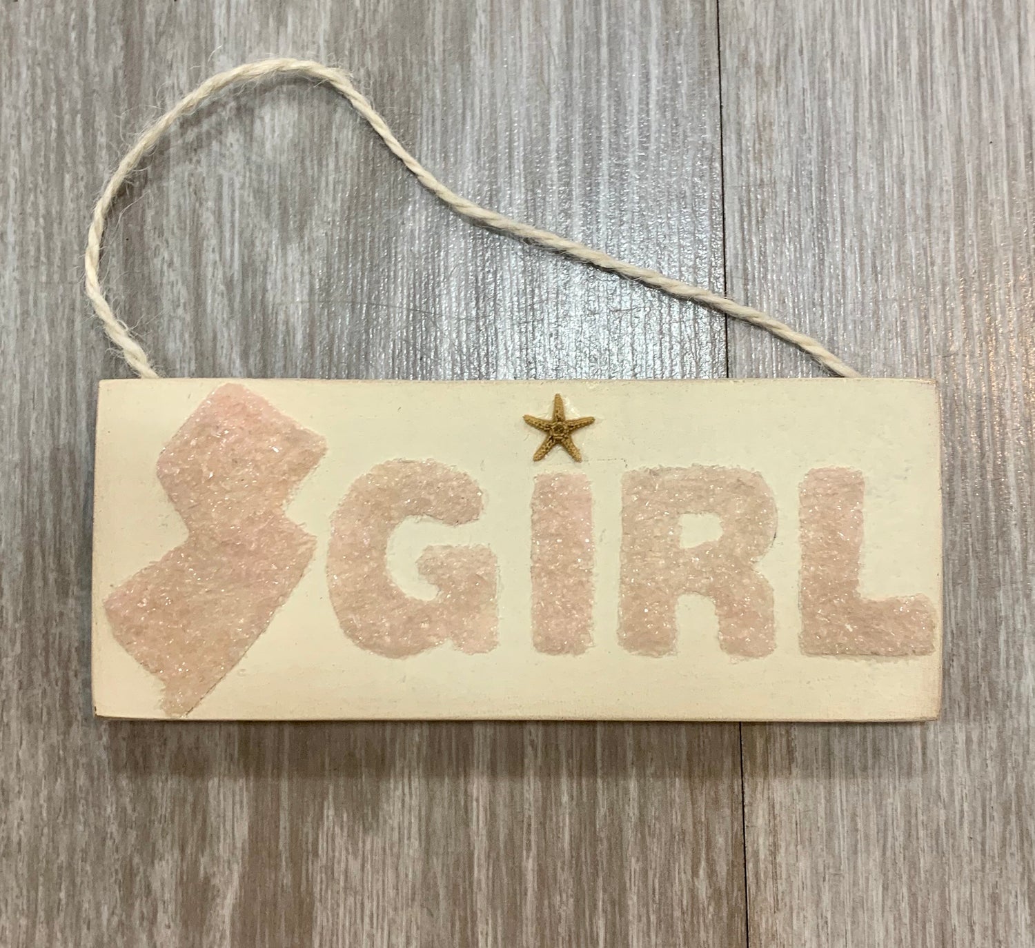 Jersey Girl mini hanging sign pink