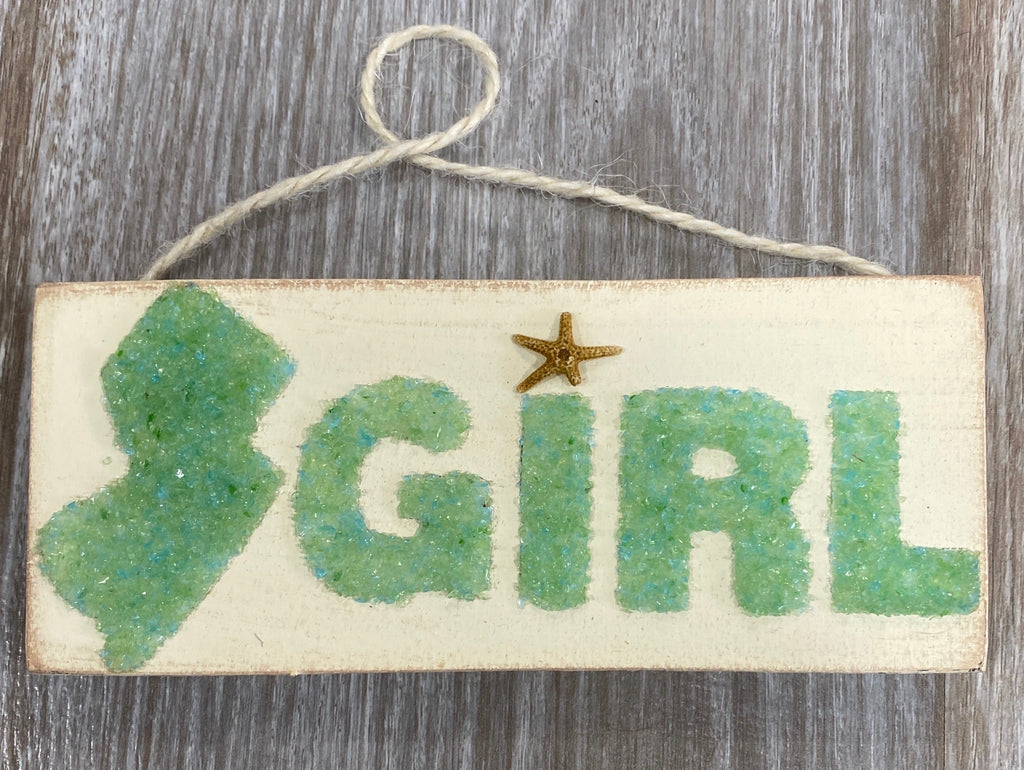 Jersey Girl mini hanging sign - green