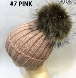 Racoon Pom Pom Hat