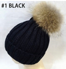 Racoon Pom Pom Hat