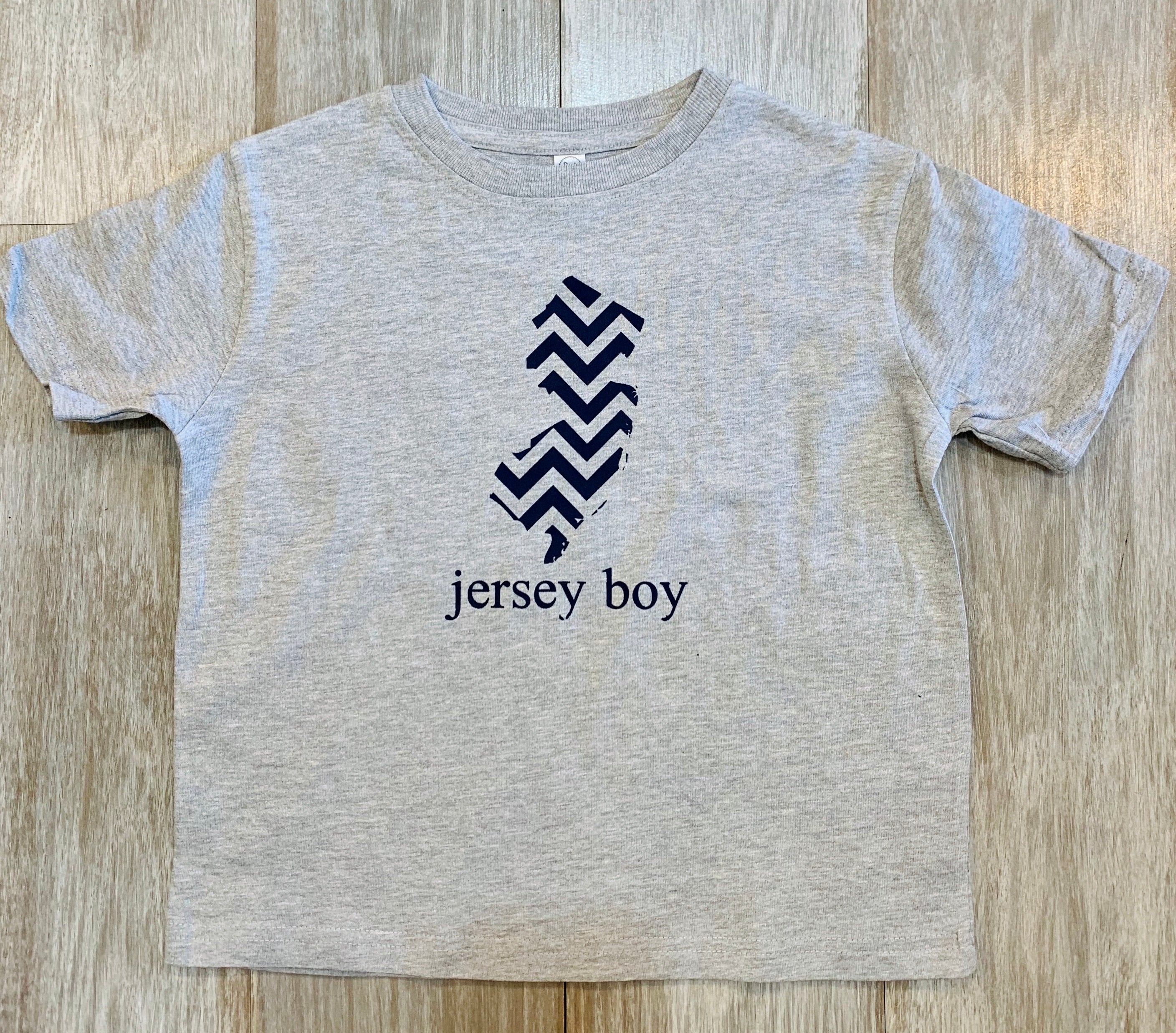 Jersey Boy w chevron state of NJ boys tee