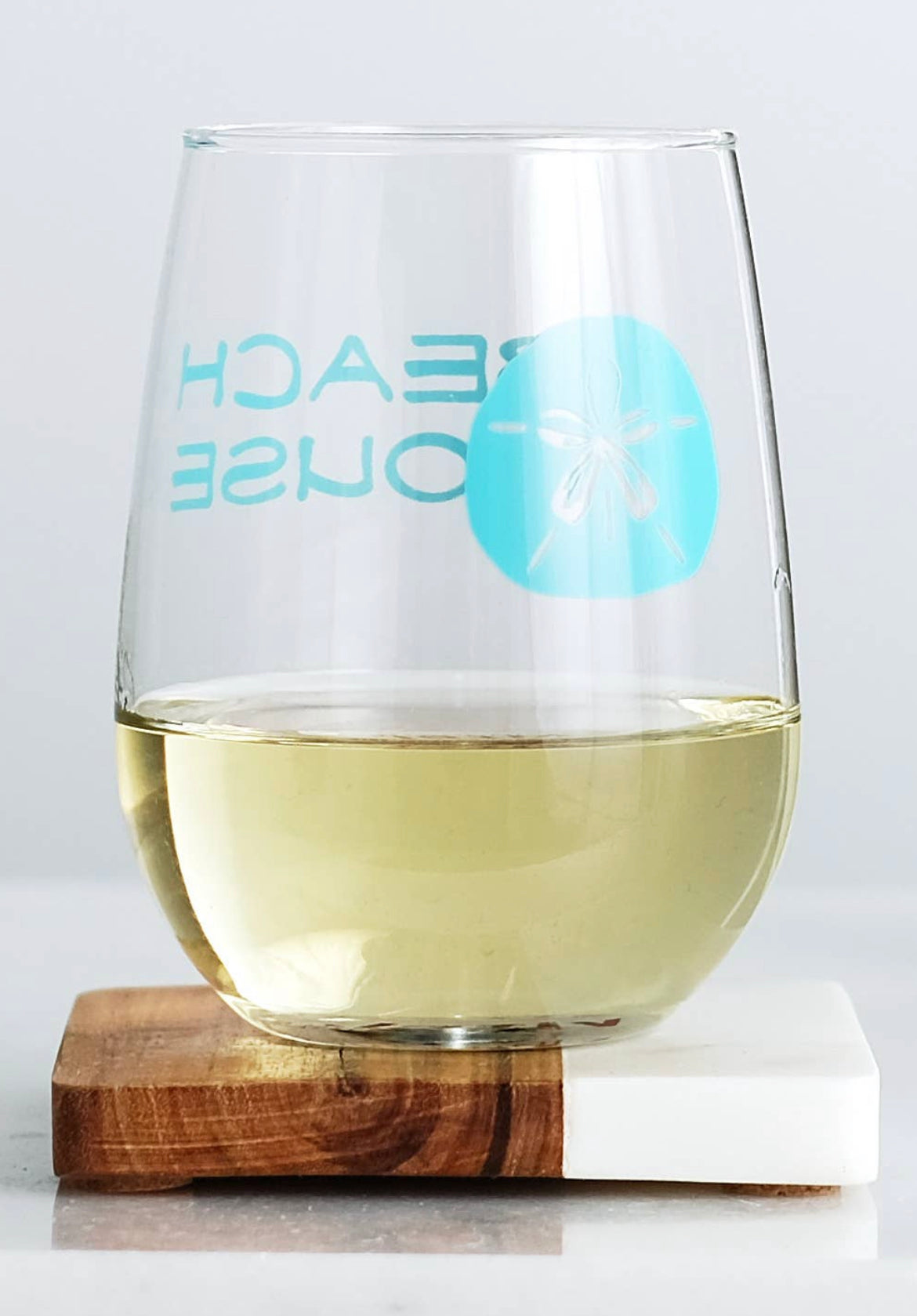 Stemless Beach House Wine Glass